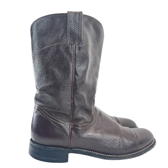 Pecos Bill Men’s Dark Brown Roper Western Cowboy Boots - Picture 7 of 16